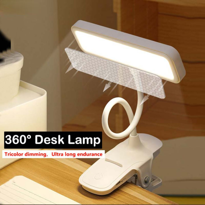 led-ป้องกันดวงตาโคมไฟตั้งโต๊ะที่มีคลิปเตียง-usb-ชาร์จโคมไฟ360-ที่มีความยืดหยุ่นการศึกษาโคมไฟห้องนอนอ่านหนังสือไฟกลางคืน