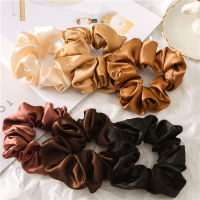 1ชิ้นซาตินผ้าไหมสีทึบผมผูกยืดหยุ่น Scrunchie ผู้ถือผมหางม้าเชือกผมยืดหยุ่นผมผูกผมหางม้าผู้ถือผมเชือกผมวงผม