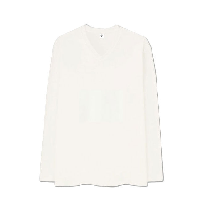 tatchaya-เสื้อยืด-คอตตอน-สีพื้น-คอวี-แขนยาว-สีพื้น-white-สีขาว-cotton-100-long-sleeve
