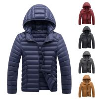 [COD] Cross-border foreign trade mens winter cotton-padded jacket clothes detachable hooded solid simple European and