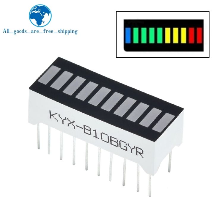 ชุดหลอดไฟ LED ดิจิตอล10ตารางแถบแสงซุปเปอร์ไบรท์2สีแดง + 3สีเหลือง + 4สีเขียว + 1สีฟ้าท่อแบบแบน B10BRYGB