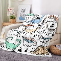 2023 Cute Cartoon Dinosaur Fleece Blanket Bedding Boys Kids Birthday Gift Bedspread Throw Blankets Fluffy Soft for Bedroom Home Decor