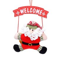 Santa Claus Door Hanging Christmas Tree Home Decor Ornaments Xmas Home Outdoor Hanging Pendant Ornament Gifts