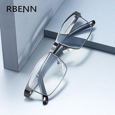RBENN Stainless Steel Men Business Reading Glasses For Reader Mens Presbyopia Optical Eyeglasses +1.0 1.5 2.0 2.5 3.0 3.5 4.0