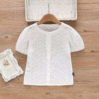 【CC】 2022 New Shirt Embroidered Hollow Short-sleeved Blouse Baby From 2 To 6 Years Old