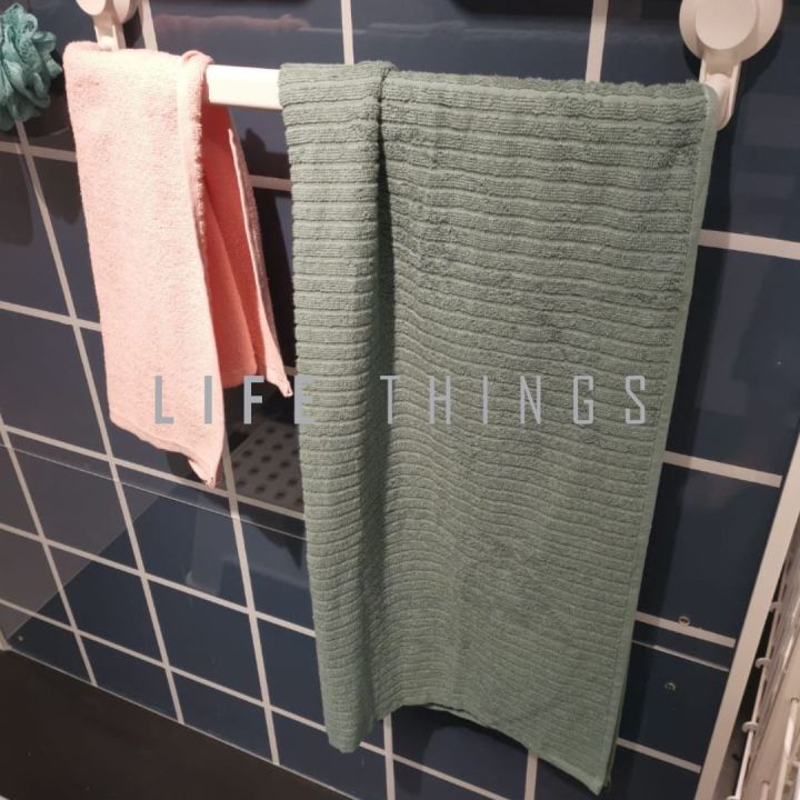 VINARN Bath towel, light gray/beige, 28x55 - IKEA