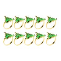 10Pcs Green Christmas Tree Napkin Rings Metal Napkin Rings for Christmas Dining Table Setting-Wedding Receptions Holiday Party