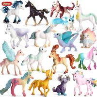 Oenux Original Unicorn Pegasus Elves สัตว์ Fairy Tale Elf รุ่นตัวเลขการกระทำน่ารักตกแต่งบ้านเค้ก Toppers เด็กของขวัญของเล่น