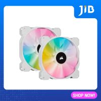 CASE FAN (พัดลมเคส) CORSAIR ICUE SP140 RGB ELITE WHITE DUAL PACK WITH LIGHTING NODE (CO-9050139-WW)