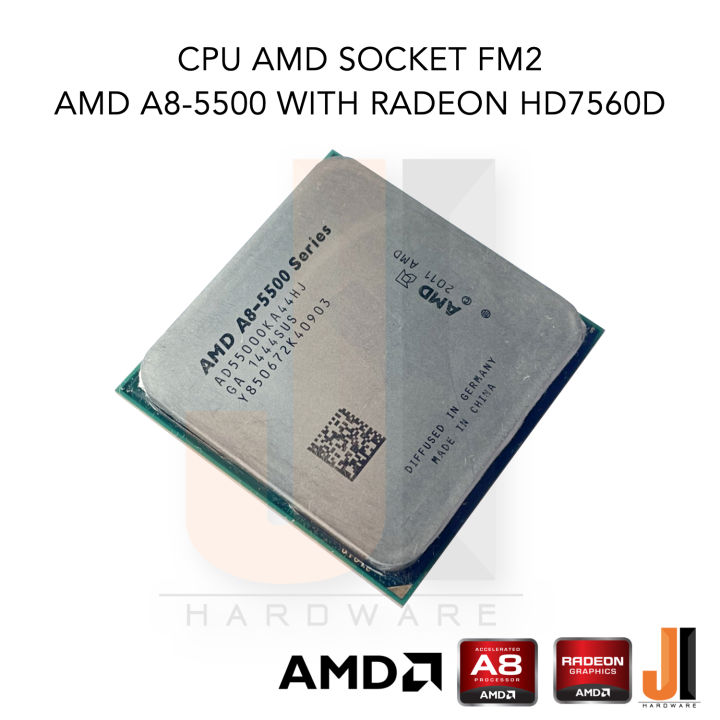 cpu-amd-a8-5500-4-core-4-thread-3-2-3-7-ghz-4-mb-l2-cache-65-watts-tdp-no-fan-socket-fm2-สินค้ามือสองสภาพดีมีการรับประกัน