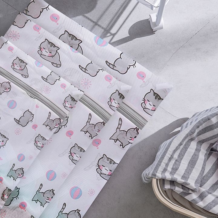 yf-cartoon-cat-printing-laundry-bag-for-washing-machines-lingerie-wash-bags-foldable-dirty-clothes-bra-underwear-basket