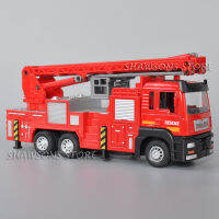 รถกู้ภัย Diecast รุ่นของเล่น18ซม. Aerial Lift-Up Fire Engine Truck Miniature ดึงกลับเสียง &amp; Light