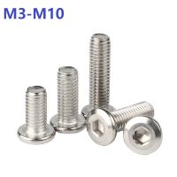 【CW】 M3 M4 M5 M6 M8 M10 304 Stainless Steel Large Flat Hex Hexagon Socket Allen Head Furniture Rivet Screw Connect Joint Bolt