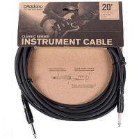 DAddario® สายแจ็คกีตาร์ 6 เมตร อย่างดี แบบหัวตรง/หัวตรง รุ่น Classic Series Instrument Cable PW-CGT-20