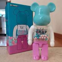 Bearbrick 400% Bearbrick หมีรุนแรง My First Baby สีชมพูฤดูใบไม้ร่วง Luminous Joint Ring