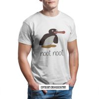 เสื้อเชิ้ตชาย Penguin Anime Pingu Print 100% Cotton Cool Desgin T-Shirt Noot Noot Men Fashion Streetwear O Neck Summer T