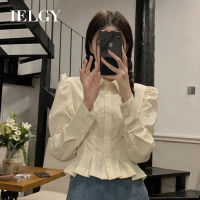 IELGY เสื้อเอวสูงผู้หญิง,ใหม่ย้อนยุคเก๋ไก๋ฝรั่งเศสอินเทรนด์เสื้อเอวลอย