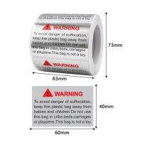 50-300Pcs Silver Warning Seal Label Risk of Suffocation Warning Keep Away from Children Sticker Extreme Happiness Label Wrapping Stickers Labels