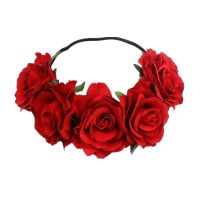 【YF】 Bohemia Handmade Floral Headband Big Rose Flower Hairhead Accessories Women Girls Bridemaids Wreath Party Hair Ornaments