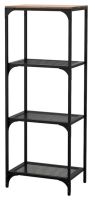 FJÄLLBO Shelving unit, black 51x136 cm (ฟแยลบู ชั้นวางของ, ดำ, 51x136 ซม.)