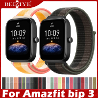 For Amazfit bip 3 สายนาฬิกาข้อมือ สาย For Amazfit bip3 สาย ขนาด สายรัดข้อมือไนล่อน Amazfit bip 3 สาย Nylon fabric Strap Nylon Soft Breathable band