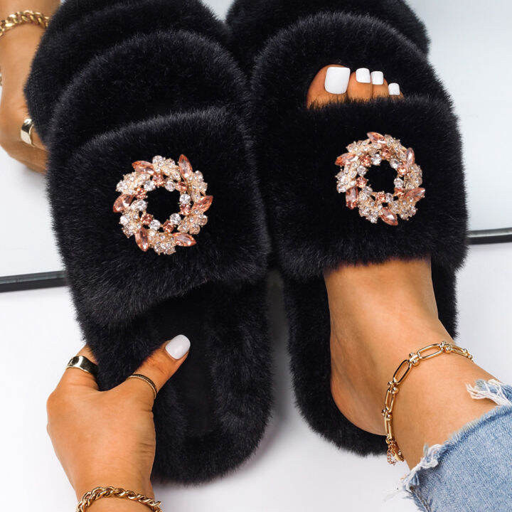 sandals-slippers-solid-color-luxury-designer-rhinestone-wreath-furry-slides-ladies-faux-fur-flip-flops-fluffy-slippers-shoes