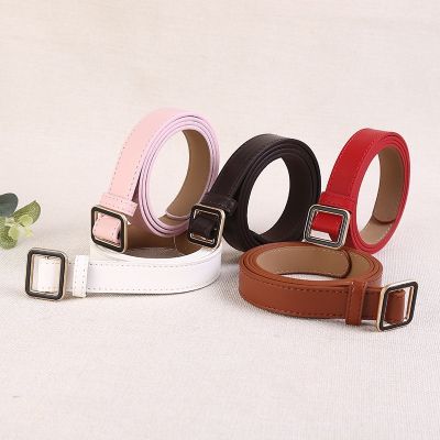 Ladies Square Buckle Belt Genuine Leather Simple All-Match Women Decoration Casual Trous