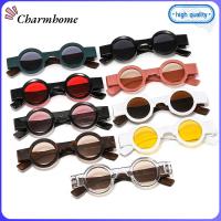 CHARMHOME ได้รับความนิยม เลนส์ใสลายมหาสมุทร ผู้หญิงผู้ชาย ได้รับความนิยมใน INS แว่นกันแดดกลมเล็ก พังค์เฉดสี หมุดย้ำ แว่นตากันแดดสำหรับผู้หญิง