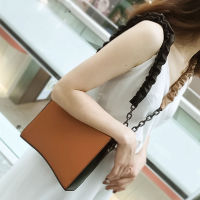 Hot Design Women Bag กระเป๋าถือ2023 New Square Small Square Bag Contrast Color Pleated Chain Wide Shoulder Strap Crossbody Bag S