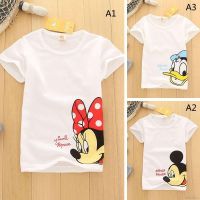 Summer Short Sleeved Boys Girls Cotton Wild Disney Cartoon Print T-Shirt 1-5 Years Old