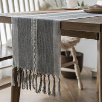 Nordic Jacquard Striped Table Runner with Tassels Polyester Dining Table Tablecloth Wedding Home Table Decoration Table Runners