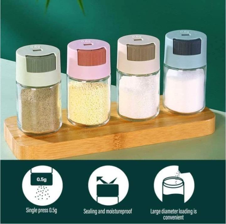 Kitchen Push-type Quantitative Salt Shaker Salt Control Bottle