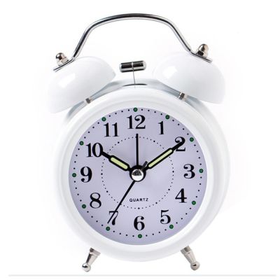 【Worth-Buy】 นาฬิกาปลุกเสียงดังย้อนยุคกระดิ่งคู่กุญแจกลบาดแผลไฟกลางคืนเข็มนาฬิกาเงียบ