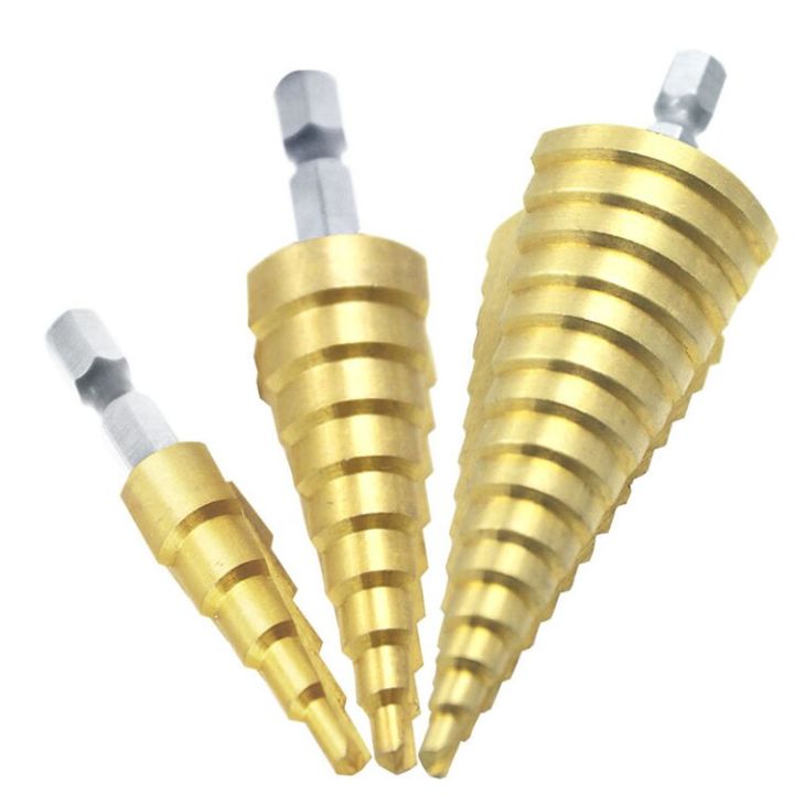 hh-ddpj1pc-step-drill-bit-hss-titanium-coated-step-cone-metal-hole-cutter-4-12-20mm-metal-hex-tapered-drill-power-tools-accessories