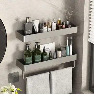 Wall Mounted Bathroom Storage Rack, Punch-free Bathroom Shelf