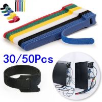 30pcs/50pcs Detachable Cable Ties Color Reusable Nylon Ties T-Type Cable Organizer Cable Management