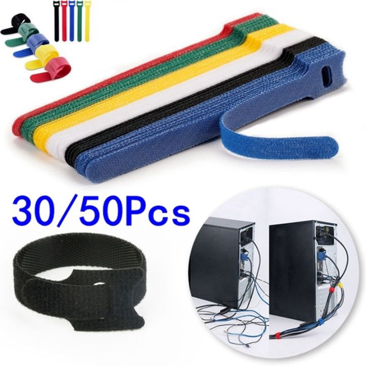 30pcs-50pcs-detachable-cable-ties-color-reusable-nylon-ties-t-type-cable-organizer