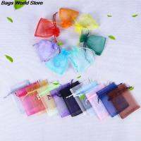 100Pcslot Organza Bag Jewelry Tulle Drawstring Bag Jewelry Packaging Display &amp; Jewelry Pouches Wedding Gift Jewelry Display