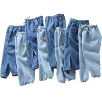 【CW】 Kids Cartoon Trousers Pant Fashion Waist Jeans Children Boys Hole Denim Pants Baby Jean Infant Clothing