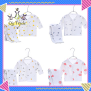 QIC 2pcs set Baby Cotton Underwear Suit Cute Printing Long Sleeves Tops