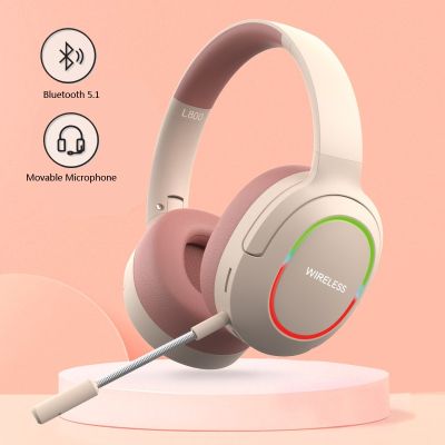 ZZOOI Headphones Blutooth 5.1Headsets Gamer Surround Sound Stereo Wireless Earphone With MicroPhone Colourful Light PC Laptop Earpiece