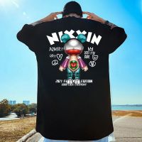 CODHuan Jian S-7XL Oversized Men T Shirt Cotton Cartoon Short Sleeve Trendy Brand T-shirts Hip Hop Print Mens Clothing Tshirt Plus Size Couple Dress Sports Tees