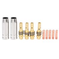 11Pcs/Set Mig Welding Nozzle Welder Torch Nozzles Gold Tip Holder Contact Tips 0.040 Inch Gas Diffuser Set For Torches