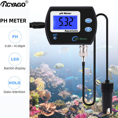 RCYAGO Professional Accurate pH Meter for Aquarium Multi-parameter Water Quality Monitor Online pH monitor Acidometer US/EU plug