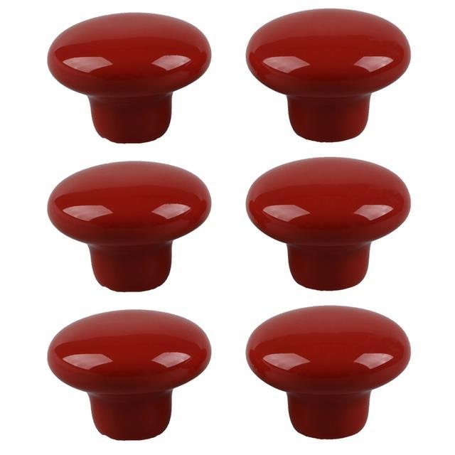 6pcs-red-round-ceramic-cupboard-knob-drawer-cabinet-pull-handle-s