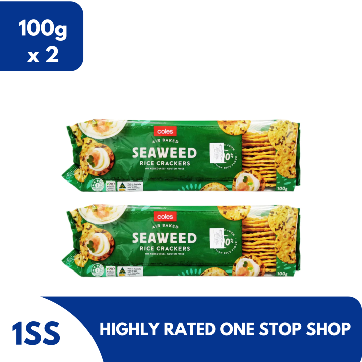 Coles Air Baked Seaweed Rice Crackers, 100g set of 2 Lazada PH
