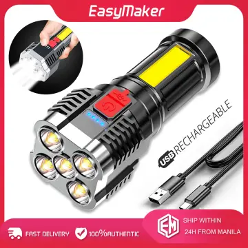 Super Bright Powerful Led Spotlight Flashlight USB Rechargeable