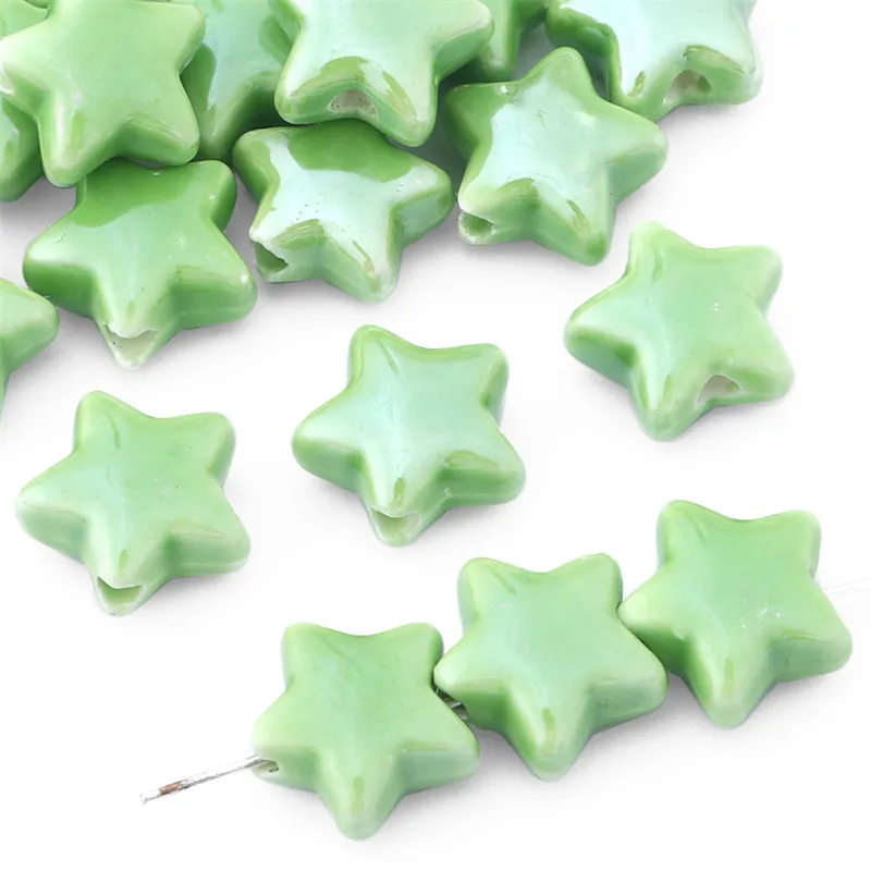 10pcs Colorful Star Ceramic Beads Mixed Five-pointed Star Spacer Beads For  Handmade Jewelry Diy Making