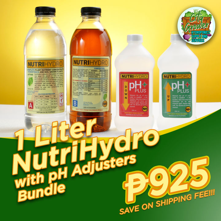 NutriHydro Lettuce Formula 1 Liter And PH Adjuster Combo 500mL Bundle ...