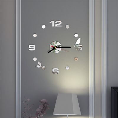 [24 Home Accessories] นาฬิกาติดผนัง3d นาฬิกาควอตซ์ผนังนาฬิกา Diy ที่ทันสมัยการตกแต่งห้องนั่งเล่น
